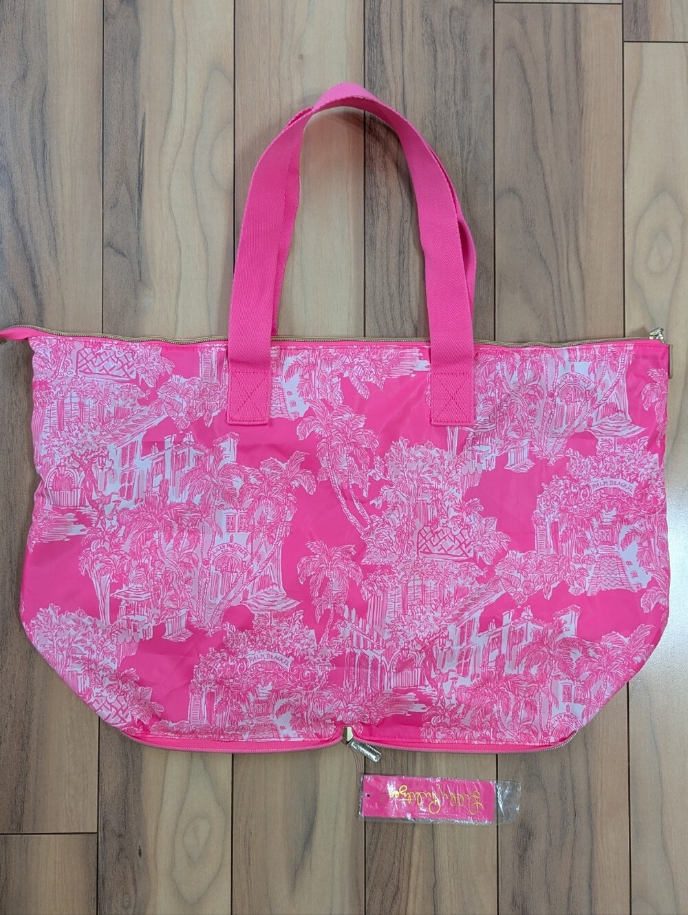 NWT! Lilly Pulitzer Getaway Packable Tote In Roxie Pink PB Anniversary Toile